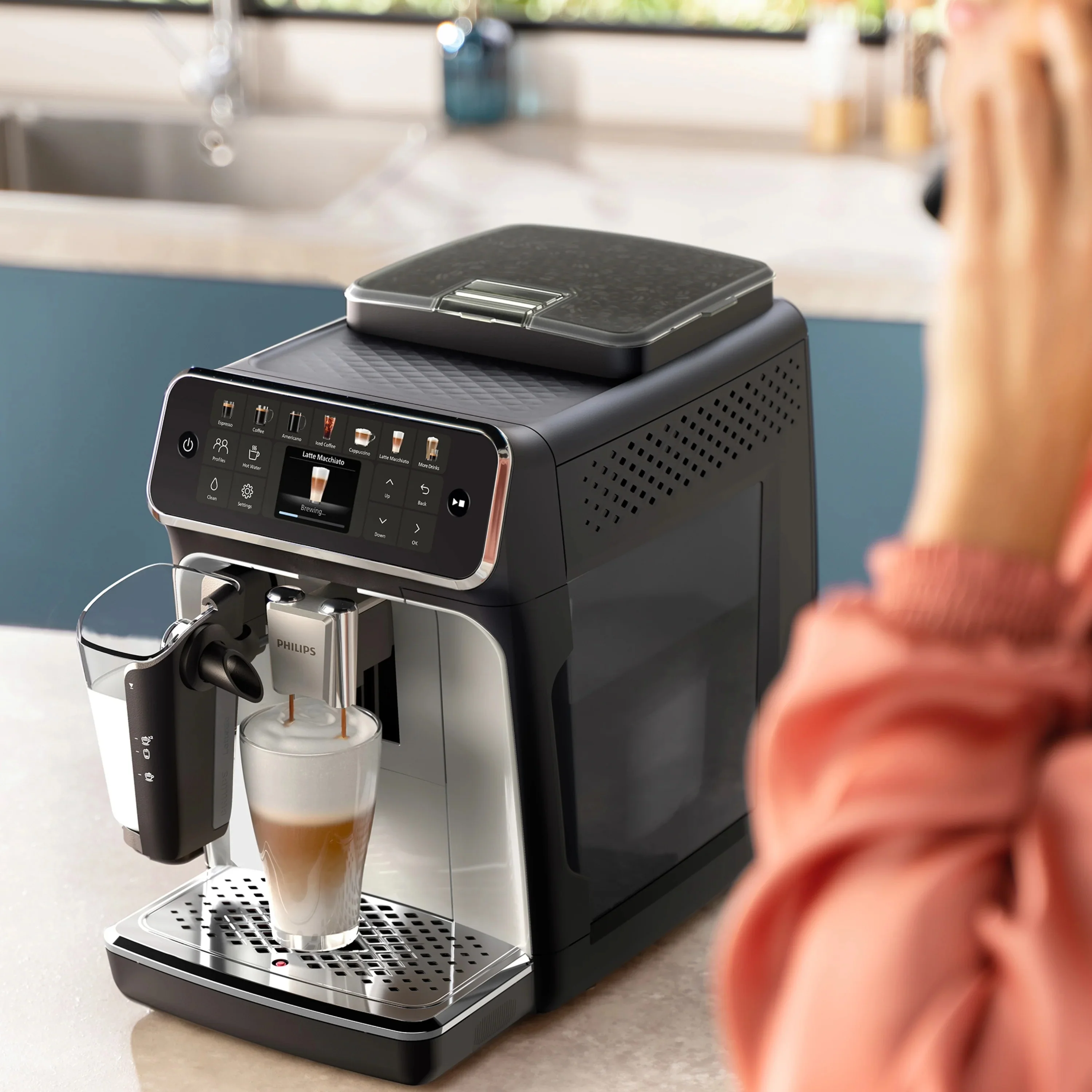 Refurbished - Philips 4400 LatteGo Automatic Espresso Machine, EP4447/90 - Black Chrome - Image 5